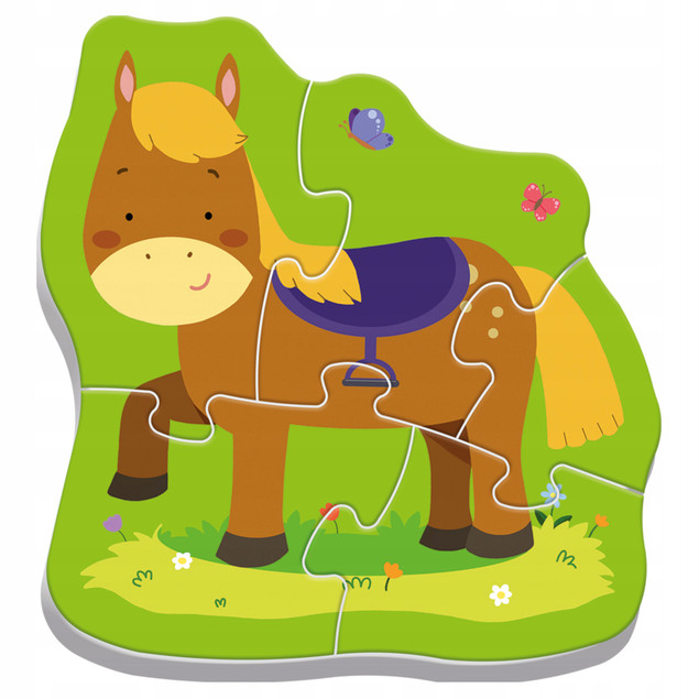 Puzzle Baby Zwierzątka na Wsi Układanka dla Malucha Gruby Karton 2+