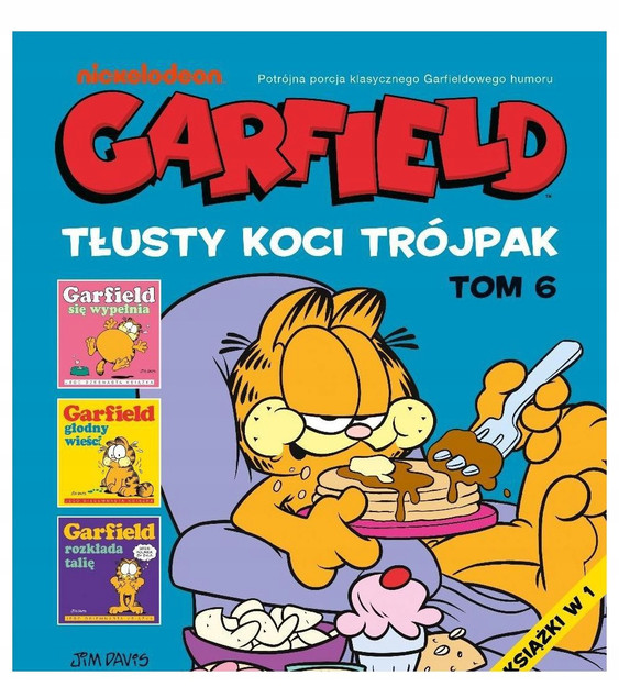 Garfield Tłusty Koci Trójpak Tom 6 Jim Davis Komiks Kolorowe Wydanie
