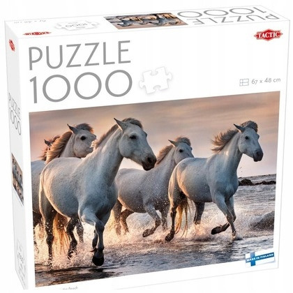 Puzzle 1000 Tactic Białe Konie na Plaży | Wysoka Jakość