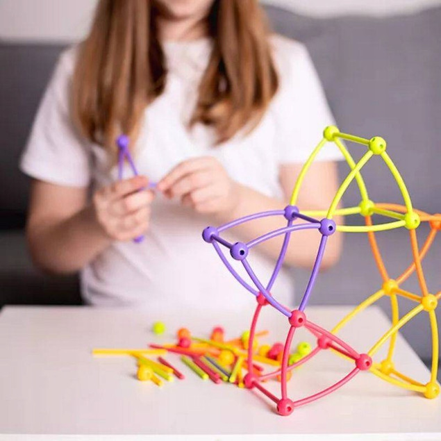 Klocki Konstrukcyjne Meli Stik 300 elementów plastikowe dla dzieci 3+