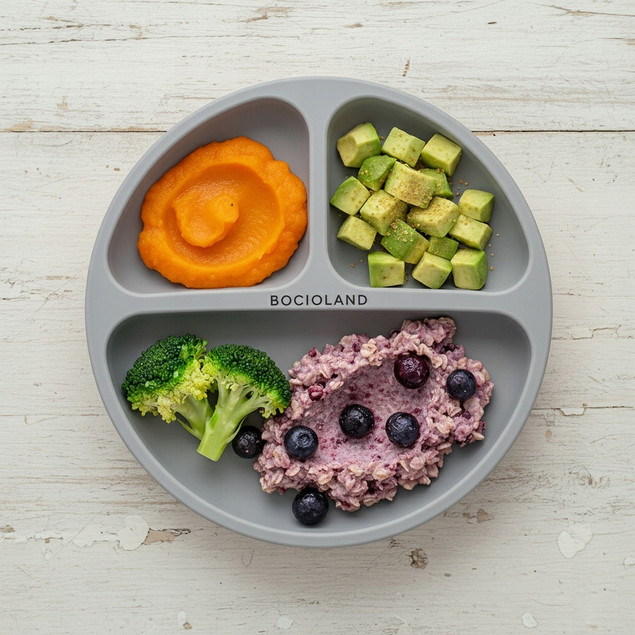 Talerzyk silikonowy z PRZYSSAWKAMI PODZIAŁKĄ dla dzieci niemowląt miseczka