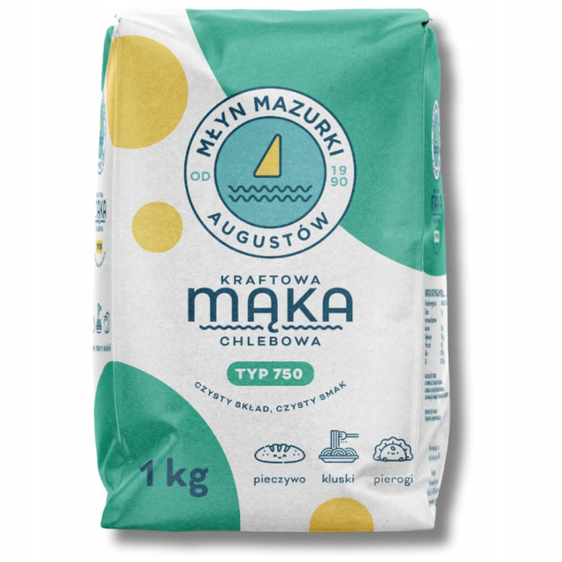 Mąka pszenna chlebowa typ 750 Młyn Mazurki 1 kg