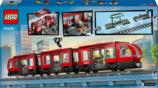 LEGO City 60423 Tramwaj Miejski ze Stacją – Zestaw dla Dzieci 7+