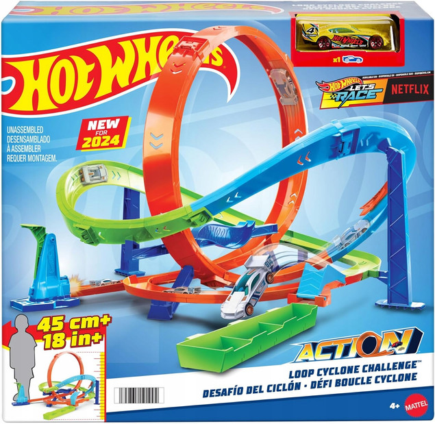 Hot Wheels Action Tor Zakręcone Tornado HTK16 z Autkiem