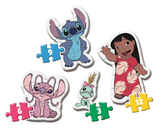 Clementoni Moje Pierwsze Puzzle Lilo Angel Stitch Disney 4w1 +2 Lata