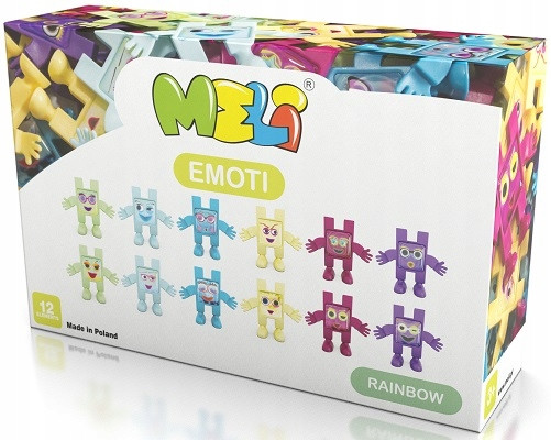 KLOCKI MELI Figurki EMOTI RAINBOW 12 sztuk - Rozwój Emocji i Kreatywności