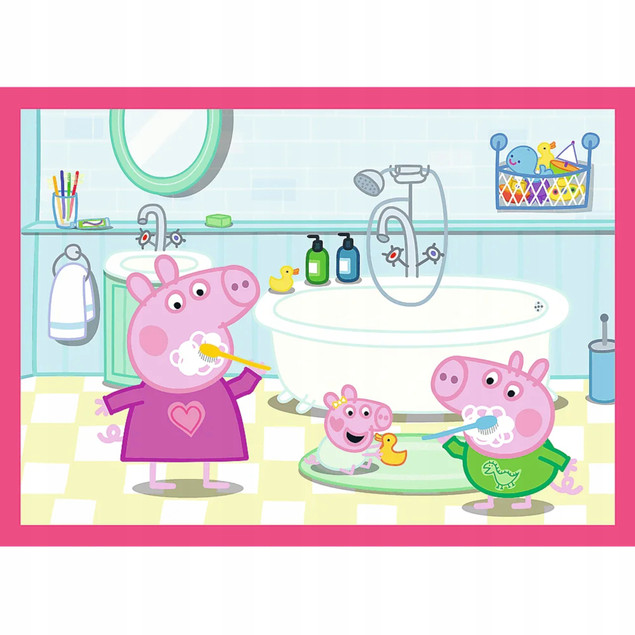Puzzle 4 w 1 Świnka Peppa Peppa uwielbia przygody Trefl 34672
