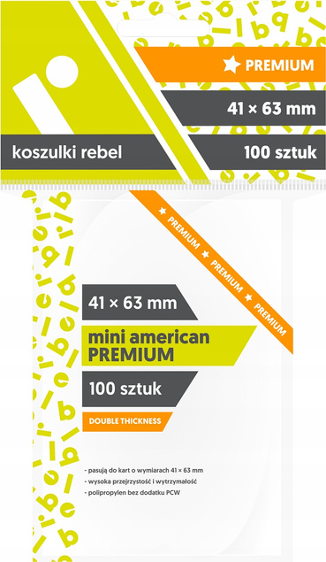 KOSZULKI NA KARTY Rebel Mini American Premium 41x63mm 100 Sztuk