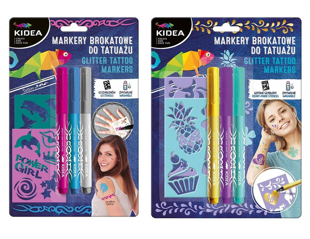 Markery do tatuażu z szablonami KIDEA