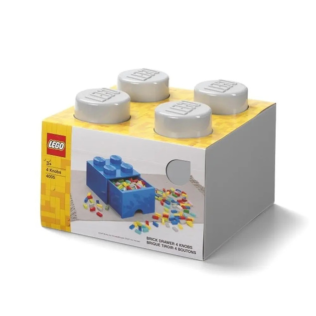 Pojemnik LEGO Brick 4 Szary z Szufladą na Klocki 40051740