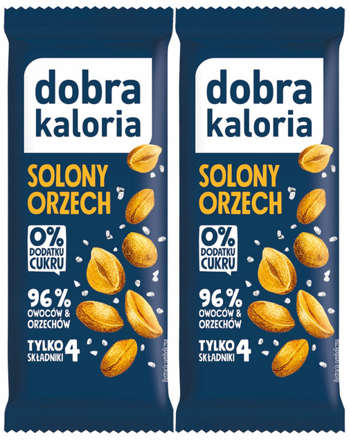 2x Smaczny i Zdrowy Baton SOLONY ORZECH Bez Cukru Błonnik Dobra Kaloria