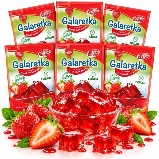 CELIKO Galaretka truskawkowa bezglutenowa 75g x6