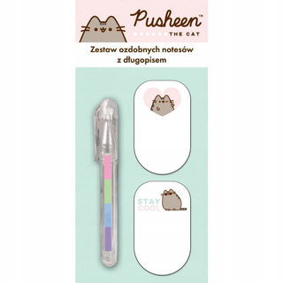 PUSHEEN Kot Samoprzylepne Karteczki Indeksujące Notesy 2 szt. + Długopis