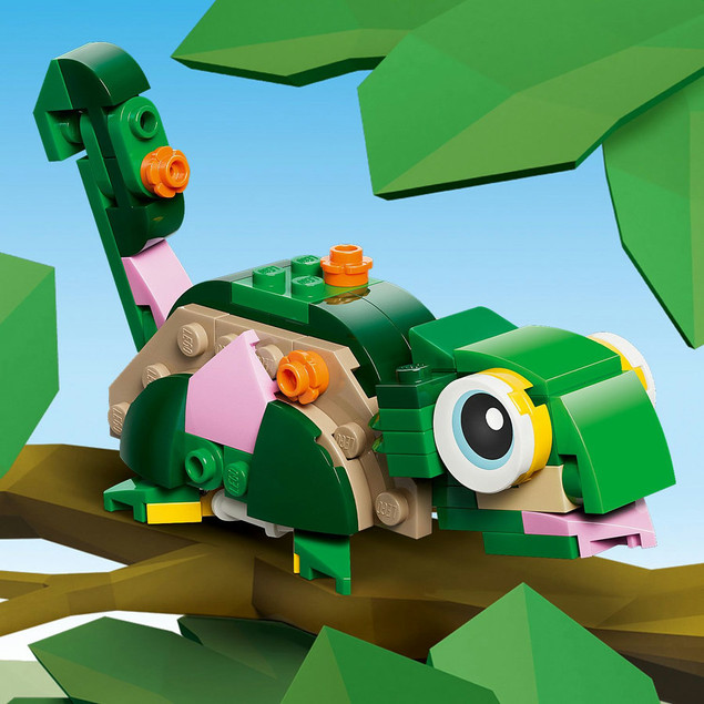 LEGO Creator 3 w 1 31377 Żółw i Kwiat Lilii Wodnej – 3w1 Zwierzęta Kameleon Żaba