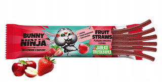 BUNNY NINJA Przekąska Owocowa JABŁKO TRUSKAWKA Fruit Straw 16g