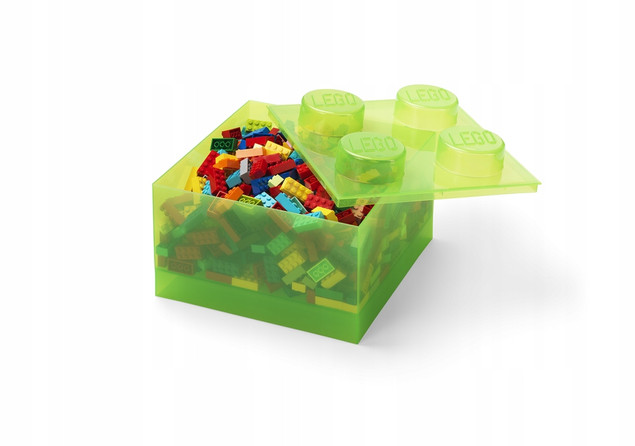 LEGO Pojemnik Klocek 4 na Klocki, Przezroczysty Jasnozielony, 25 cm (40090806)