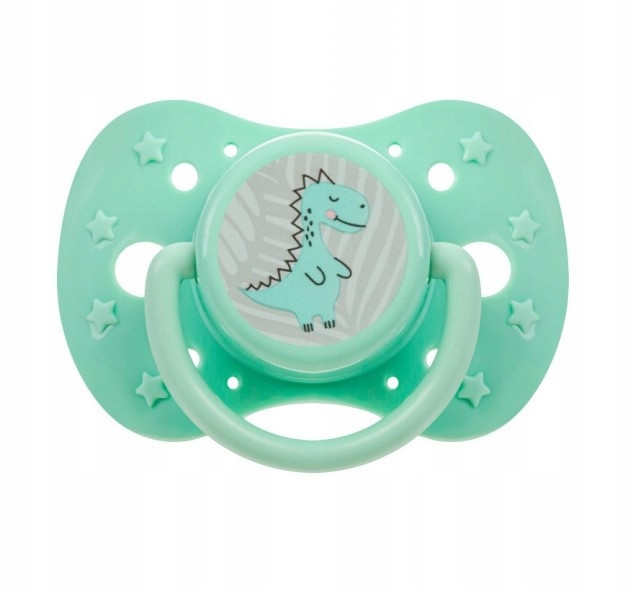 AKUKU Smoczek USPOKAJAJĄCY SILIKONOWY Symetryczny DINO Zielony 6-12m+