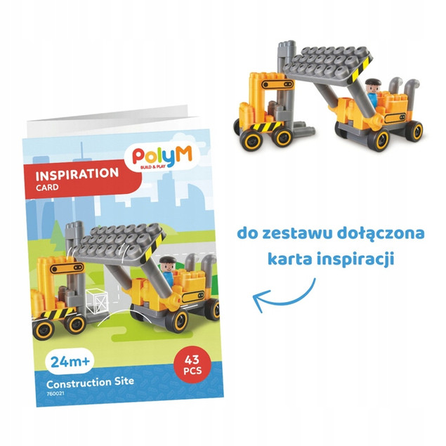 Klocki Konstrukcyjne PolyM MIĘKKIE Plac Budowy 43 el. dla Dzieci 2+
