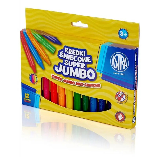Kredki świecowe Super Jumbo 12 kolorów ASTRA