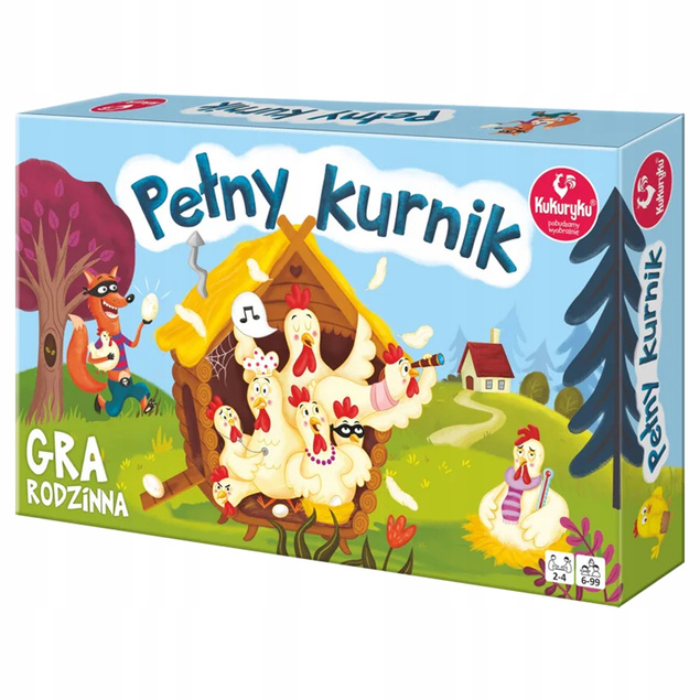 Gra Planszowa PEŁNY KURNIK Rodzinna Zostań Hodowcą Kur 6+ Kukuryku