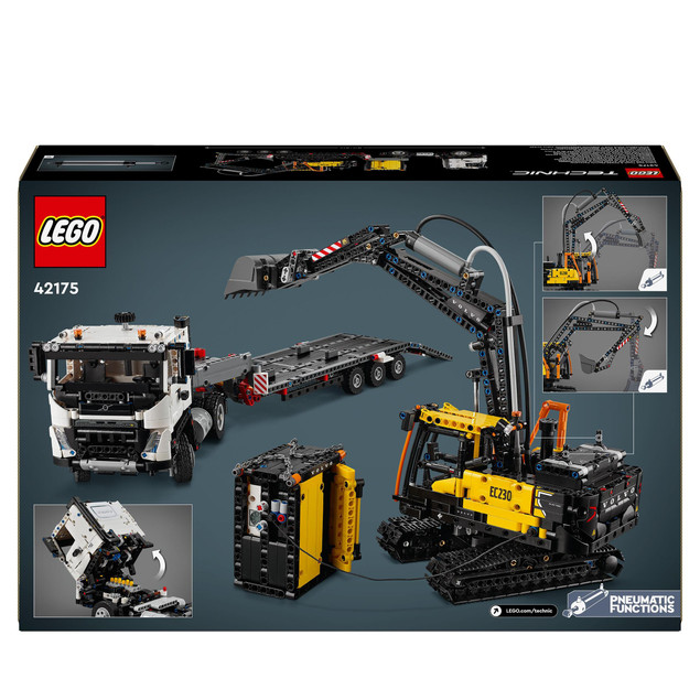 LEGO Technic 42175 Ciężarówka Volvo FMX i Koparka EC230 Electric | Realistyczny Zestaw Budowlany