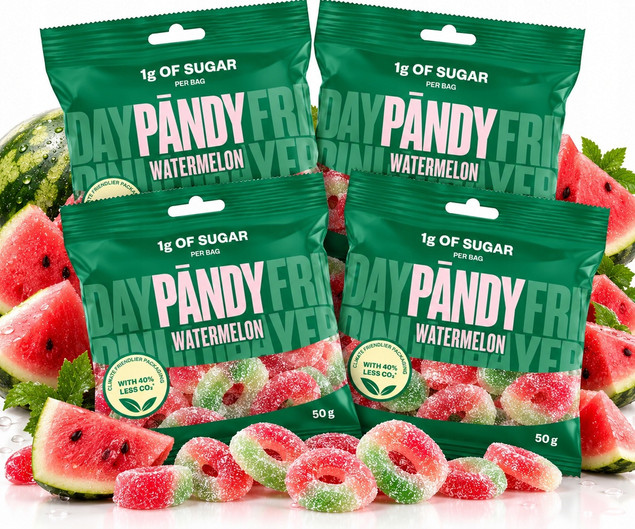 PANDY Żelki Arbuz 50G - 1G Cukru, Bez Dodatków, Fit Przekąska x4