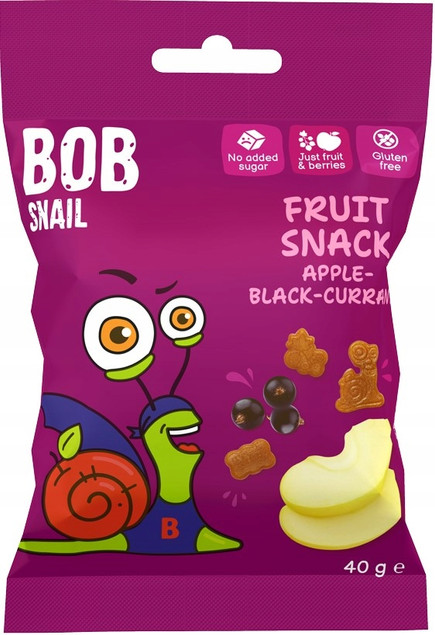 Bob Snail Żelki Owocowe Jabłko i Czarna Porzeczka 40g
