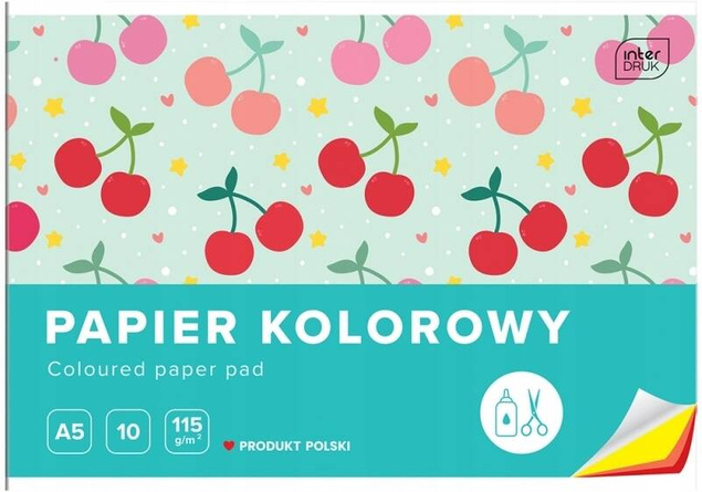 Blok Wycinanka Papier Kolorowy A5/10k Do Prac Plastycznych 115g Interdruk