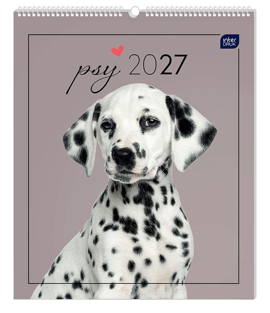 KALENDARZ ŚCIENNY 33,5x40 cm PLANSZOWY na rok 2027 PSY