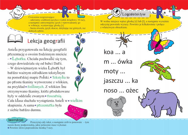 Gimnastyka języka. Czytanki logopedyczne 6-8 lat