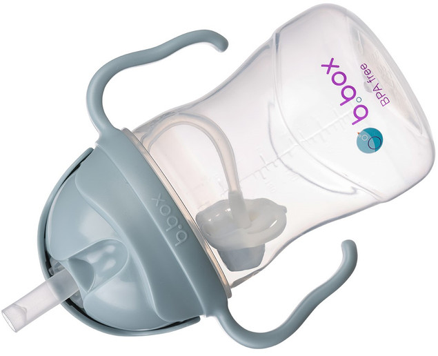B.BOX Bidon Kubek ze Słomką Obciążoną Niekapek 240ml Błękitny dla Dzieci
