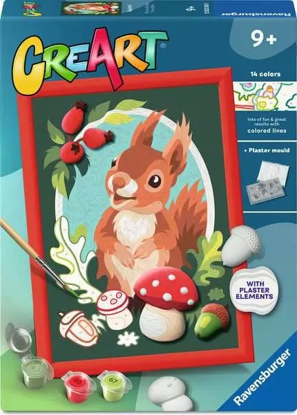 RAVENSBURGER CreArt Słodka wiewiórka (z formą gipsową)