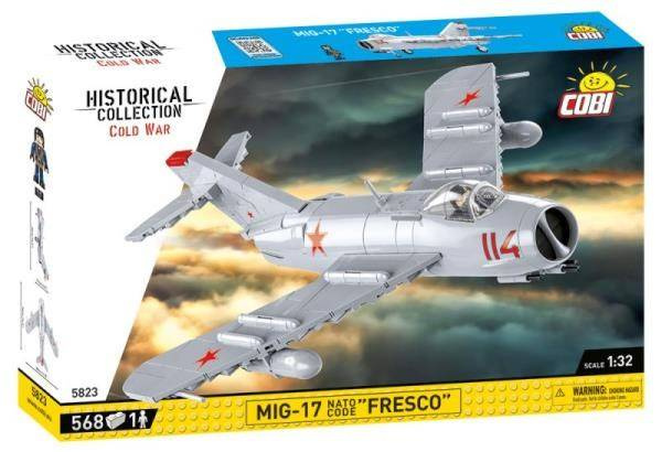 COBI 5823 Historical Collection Cold War Zimna Wojna Samolot myśliwski MiG-17 NATO Code "Fresco" 568 klocków
