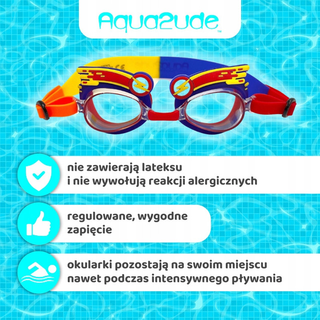 Okulary do pływania dla dzieci Błyskawica 3+, Aqua2ude