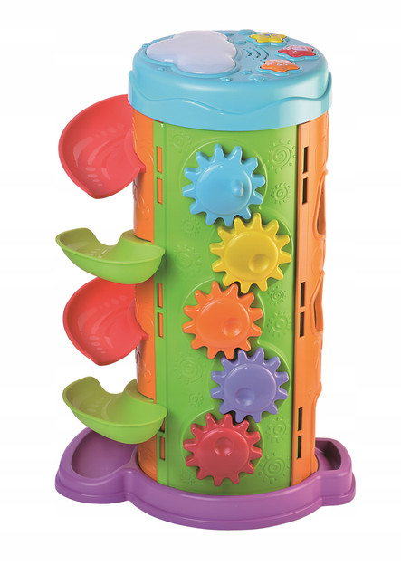 Dumel Discovery Wieża Niespodzianka 5w1 Zjeżdżalnia Sorter Kulodrom Melodie