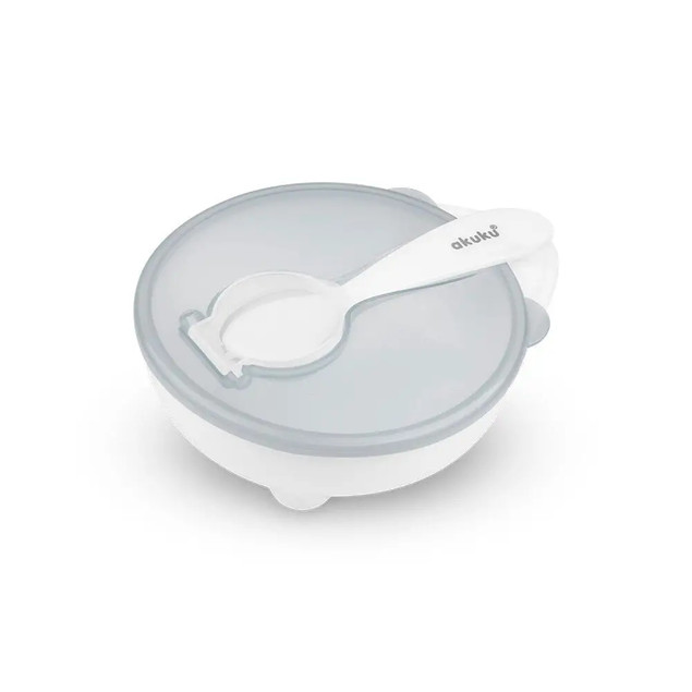 AKUKU Miseczka z Łyżeczką i Pokrywką Miska Talerzyk 250ml