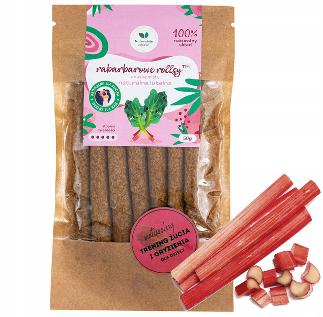 Rollsy rabarbarowe 50g Naturalnie Zdrowi