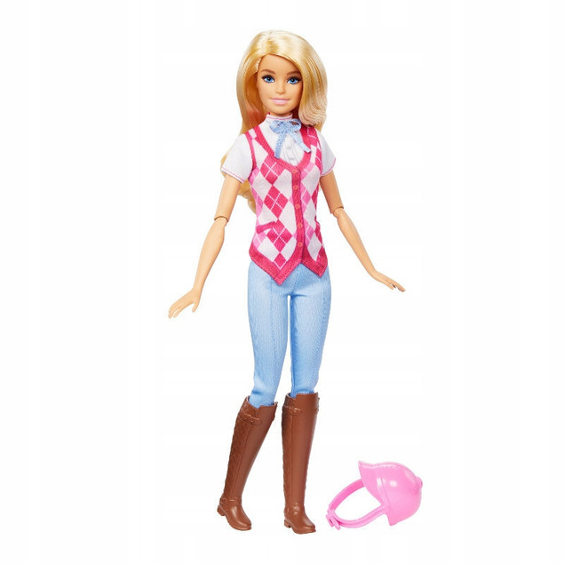 BARBIE Malibu DŻOKEJKA w Stroju Jeździeckim z Hełmem