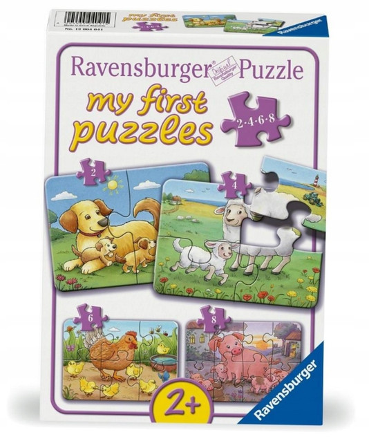 Puzzle dla dzieci 2D: Rodzina zwierząt 2-4-6-8el