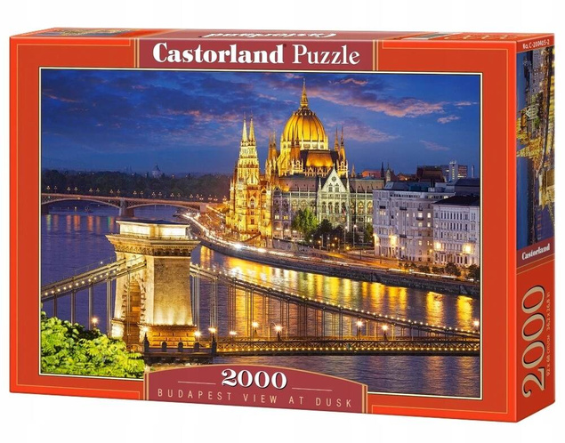 Puzzle 2000 Krajobraz Widok Miasto BUDAPESZT NOCĄ Pałac Most 9+ Castor