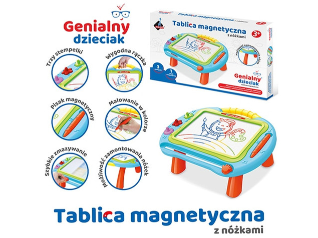 Znikopis Magnetyczny Askato 103730 z Nóżkami i Stempelkami