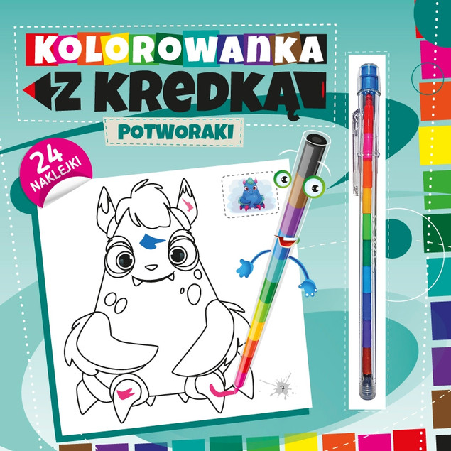 Kolorowanka Potworki z Kredką i Naklejkami 3+ Wydawnictwo Pryzmat