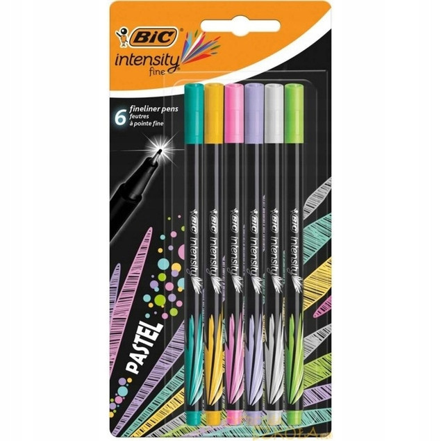 Cienkopisy BIC Intensity Fine Pastel 6 Kolorów 0,4mm Zestaw