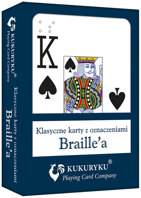 Karty do Gry z Braillem Niebieskie – 54 Karty dla Osób Niewidomych