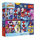 Puzzle Trefl 4w1 Spidey i Przyjaciele + Plakat Zestaw Układanek dla Dzieci