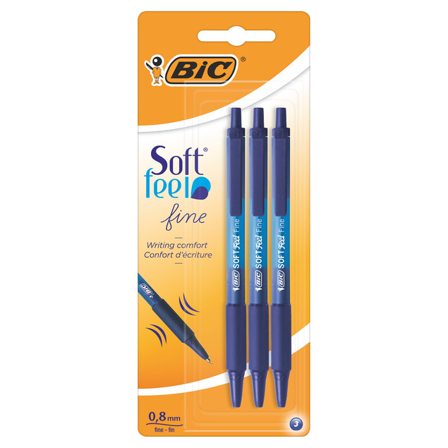 Długopis Soft Feel niebieski bls 3szt BIC