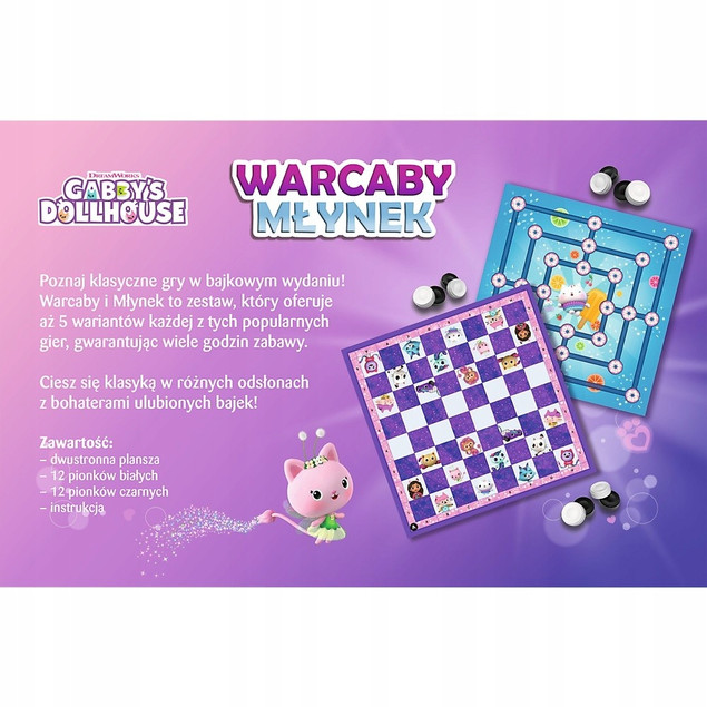 Gra planszowa Warcaby i Młynek Trefl