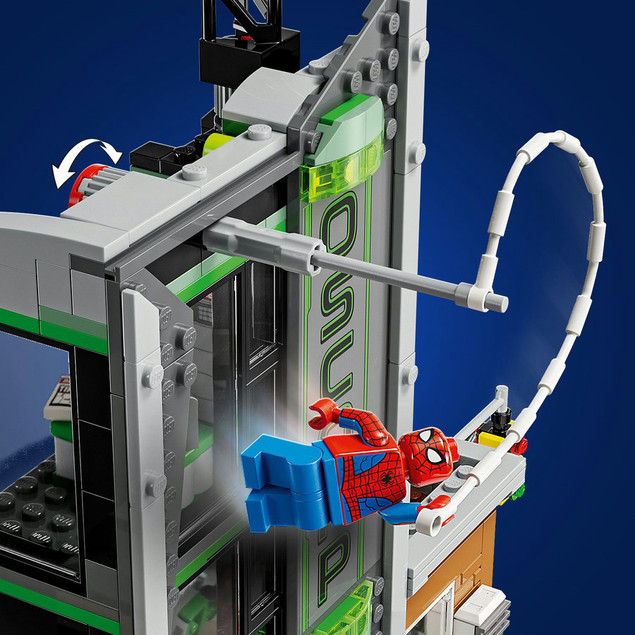LEGO Marvel 76324 Spider-Man i Oscorp – Zestaw Konstrukcyjny z 8 Minifigurkami