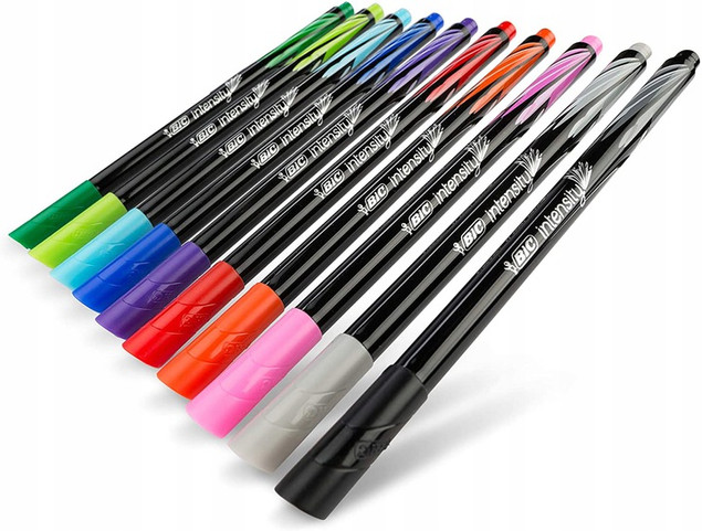Cienkopisy Żelowe BIC Intensity Fineliner Zestaw 8 Kolorów 0.4 mm