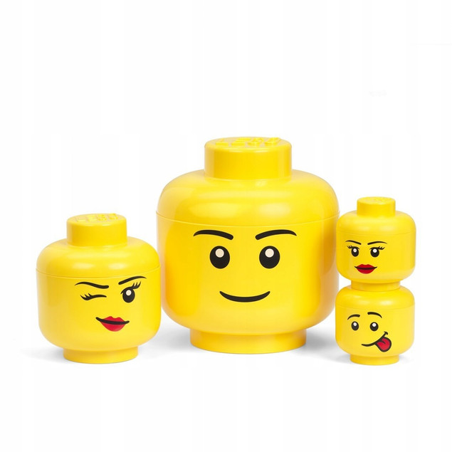 LEGO Pojemnik Mini Głowa Zombie Girl Szara 0.36L 11.5cm
